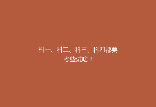 科一、科二、科三、科四都要考些试啥？